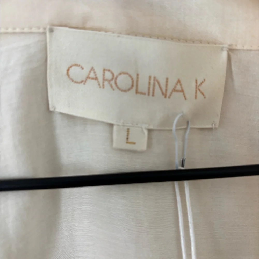 Carolina K Valerie Caftan Dress Size L cream blue burgundy organic cotton NWT - Picture 5 of 7